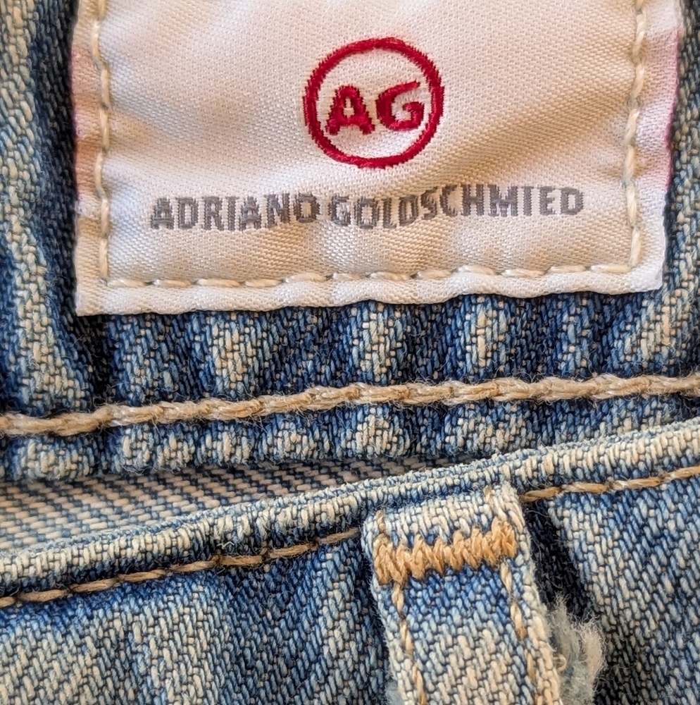 AG The Bonnie Relaxed Distressed Blue Jean Denim Mid Rise Shorts NWT Women's 30 - Picture 9 of 10